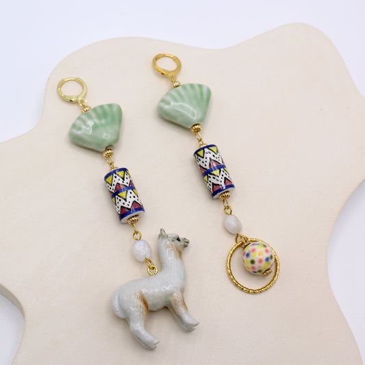 Alpaca Funfetti Gold Earrings
