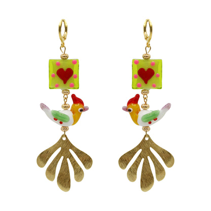 Love Bird Gold Earrings