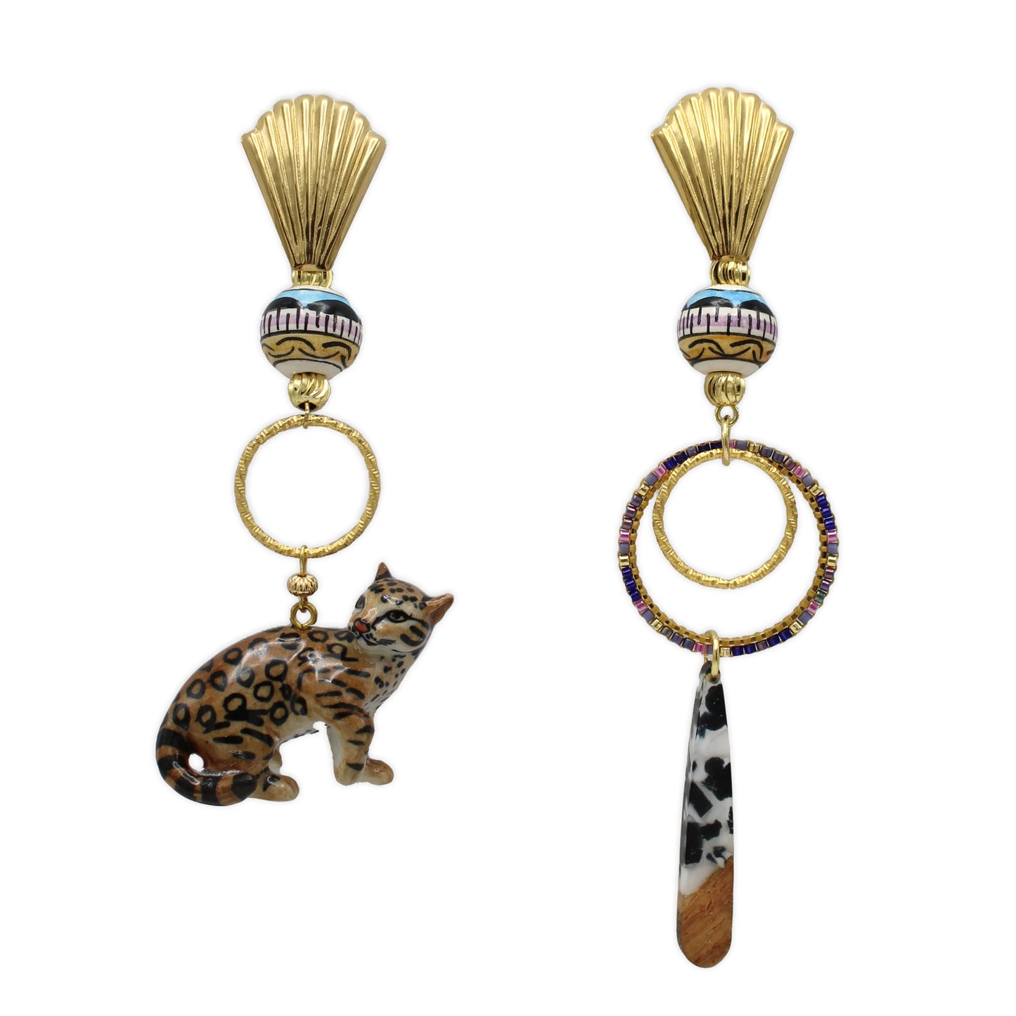 Wild Cat Gold Earrings