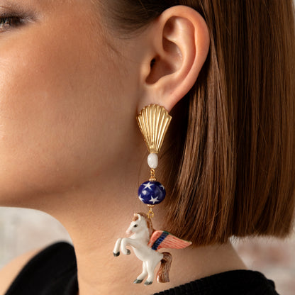 Pegasus Gold Earrings